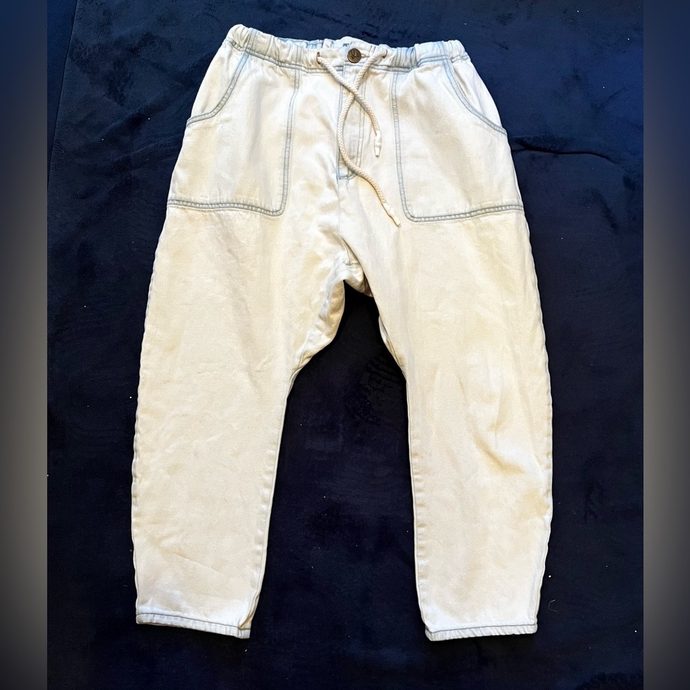 One Teaspoon Light Wash Boyfriend Jeans with Drawstring Waist - Picture 5 of 13